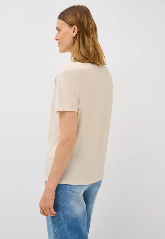 Grafik-T-Shirt mit U-Boot-Ausschnitt
