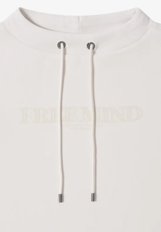 Besticktes Langarmshirt mit Stehkragen