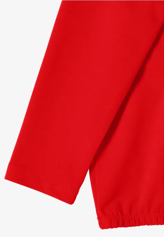 Langarmshirt mit drapiertem Wasserfallkragen