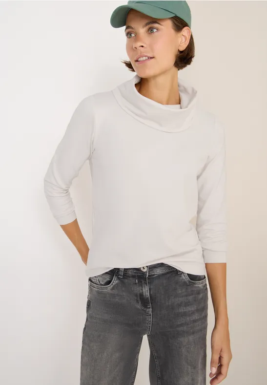 Shirt mit weichem Wasserfallkragen