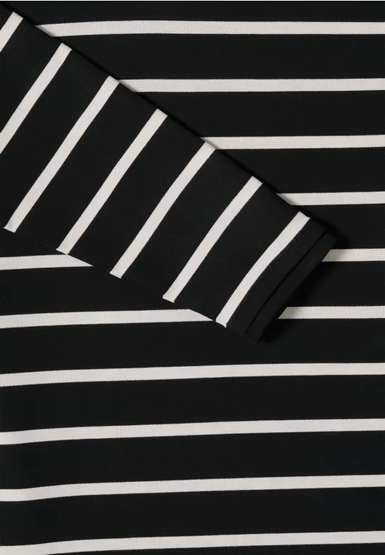 Gestreiftes Langarm-Kapuzenshirt