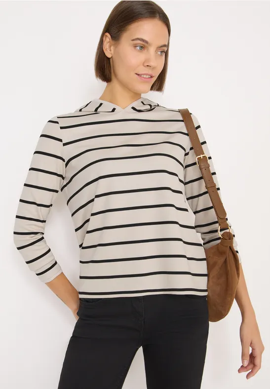 Lässiges gestreiftes Kapuzenshirt