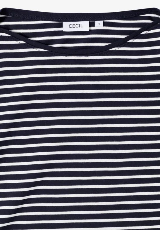 Gestreiftes Shirt mit U-Boot-Ausschnitt