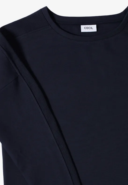 Sportives Langarmshirt mit Rippenstruktur