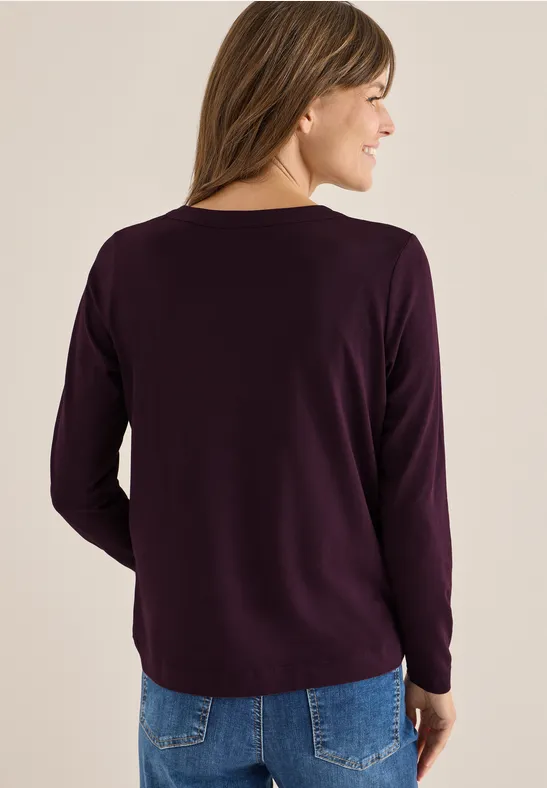 Langarm-Baumwollshirt im Tunika-Stil