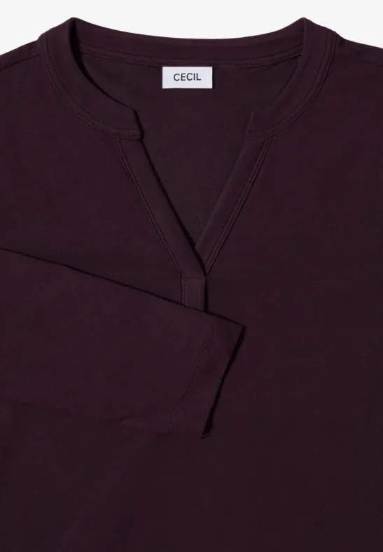 Langarm-Baumwollshirt im Tunika-Stil