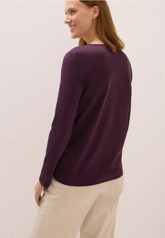 Langarm-Baumwollshirt im Tunika-Stil