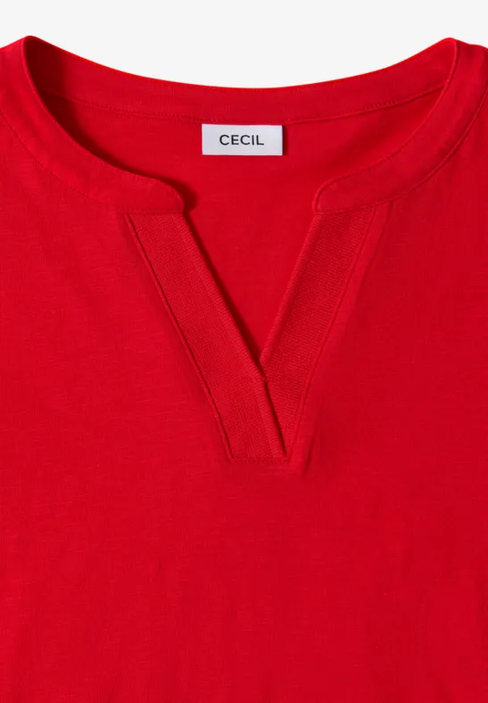 Langarm-Baumwollshirt im Tunika-Stil