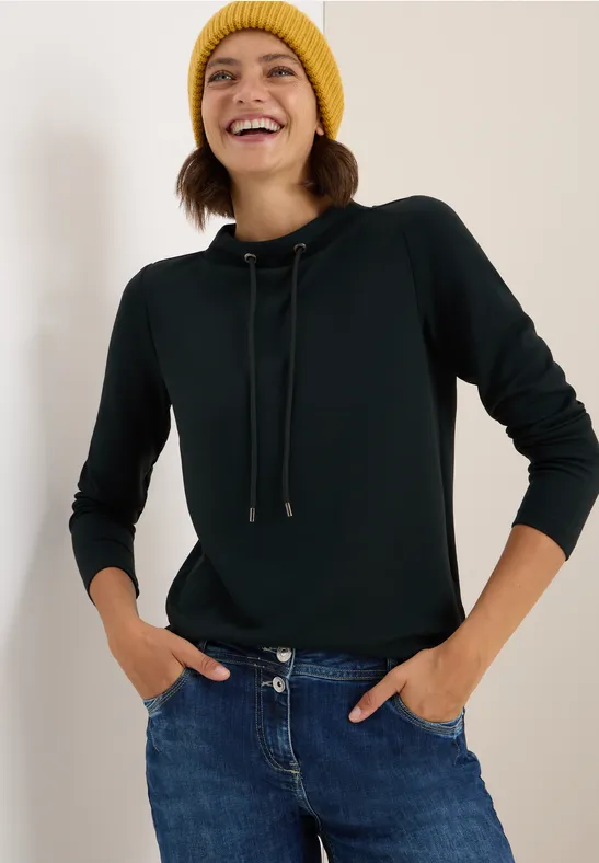 Lässiges Shirt mit Tunnelzug-Kragen