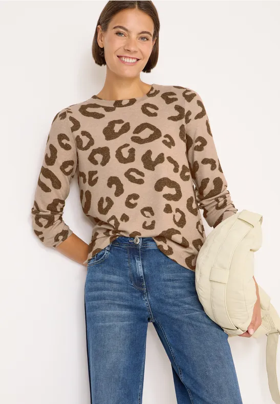Langarmshirt mit Leopardenmuster