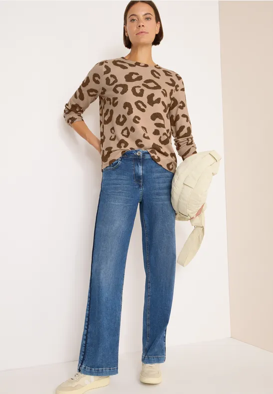 Langarmshirt mit Leopardenmuster