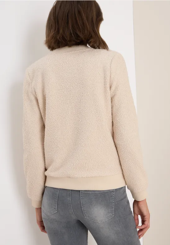 Strukturierte Teddy-Fleece-Blousonjacke
