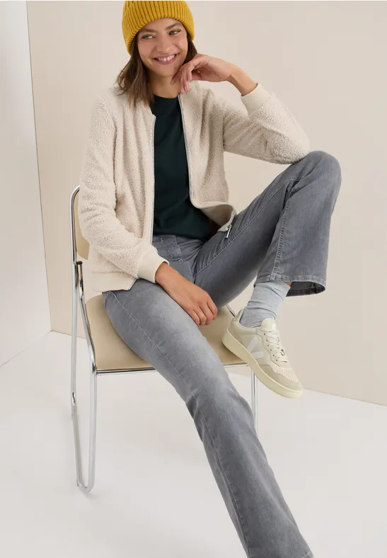 Strukturierte Teddy-Fleece-Blousonjacke