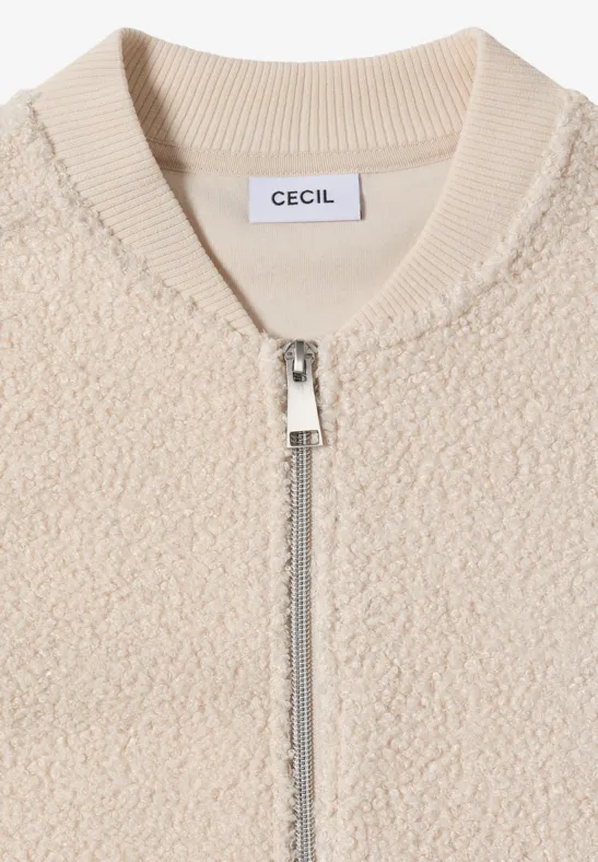 Strukturierte Teddy-Fleece-Blousonjacke