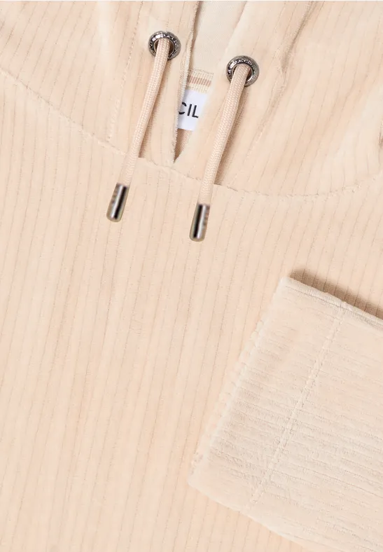 Strukturierter Cord-Hoodie zum Überziehen