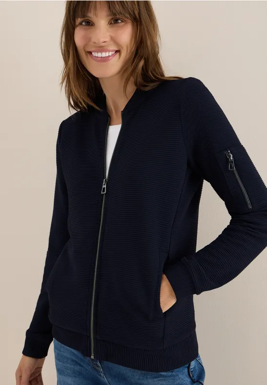 Strukturierter Ottoman Blouson mit Reißverschluss