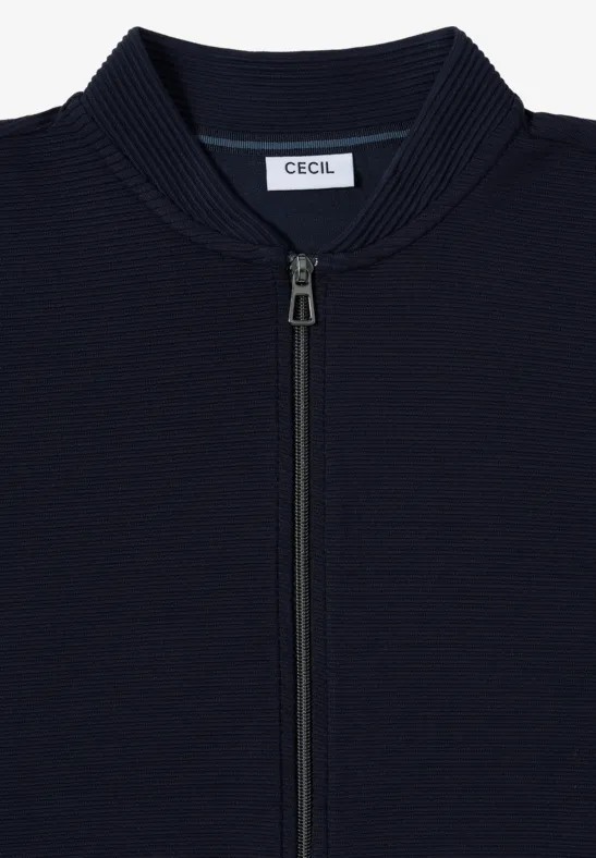 Strukturierter Ottoman Blouson mit Reißverschluss