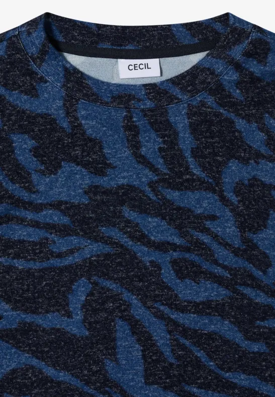 Langarmshirt mit Animal-Print-Melange