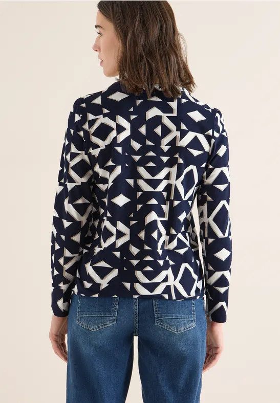 Tunika-Bluse mit geometrischem Muster