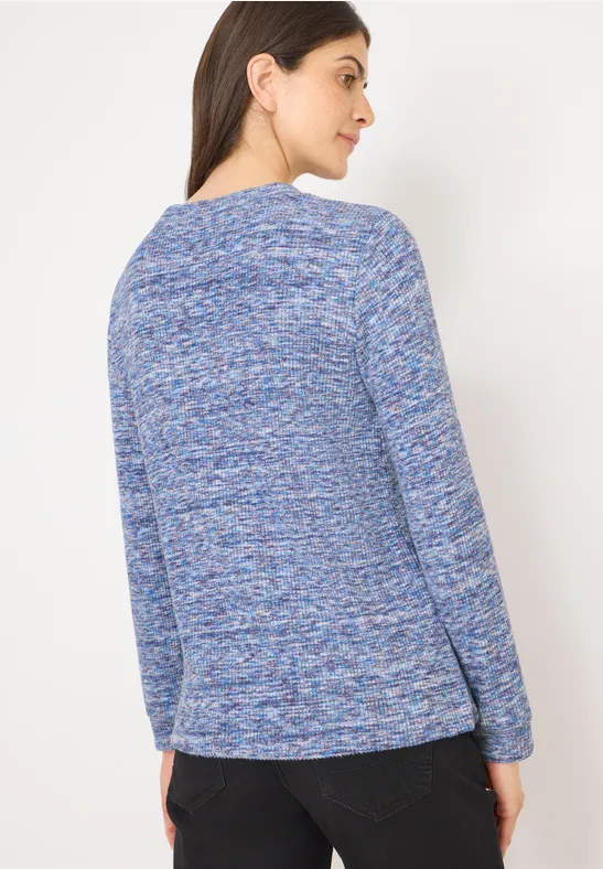 Softes Melange Ripp-Langarmshirt
