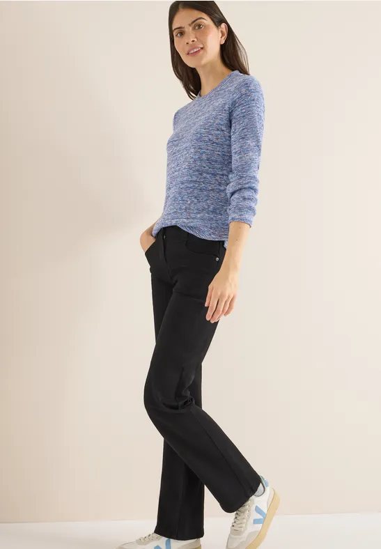Softes Melange Ripp-Langarmshirt