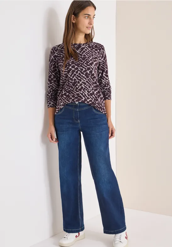 Langarmshirt mit grafischem Muster