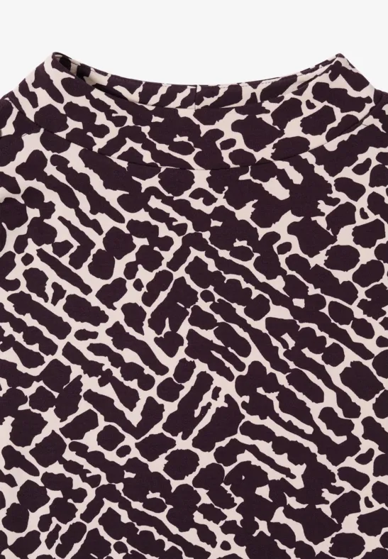 Funnelneck-Shirt mit grafischem Muster