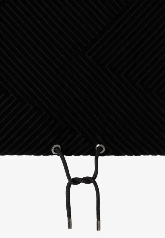 Strukturshirt mit Funnelneck und Tunnelzug