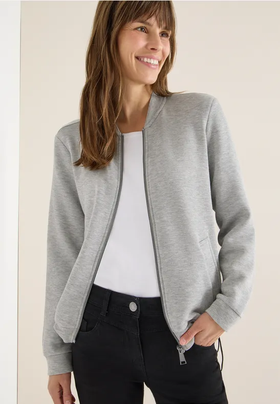 Sportliche Piquée-Blousonjacke mit Reißverschluss