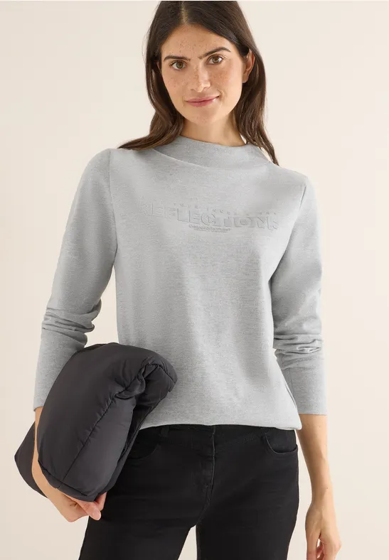 Jersey-Shirt mit Glitzer-Schriftzug