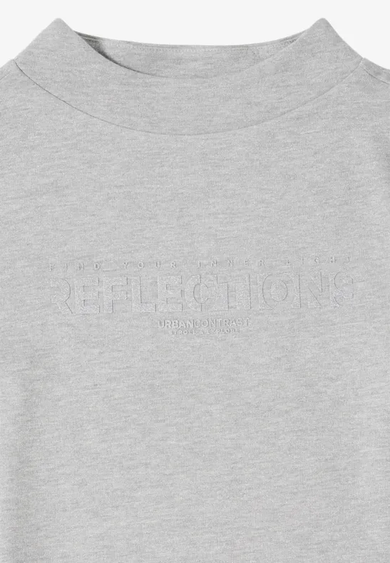 Jersey-Shirt mit Glitzer-Schriftzug