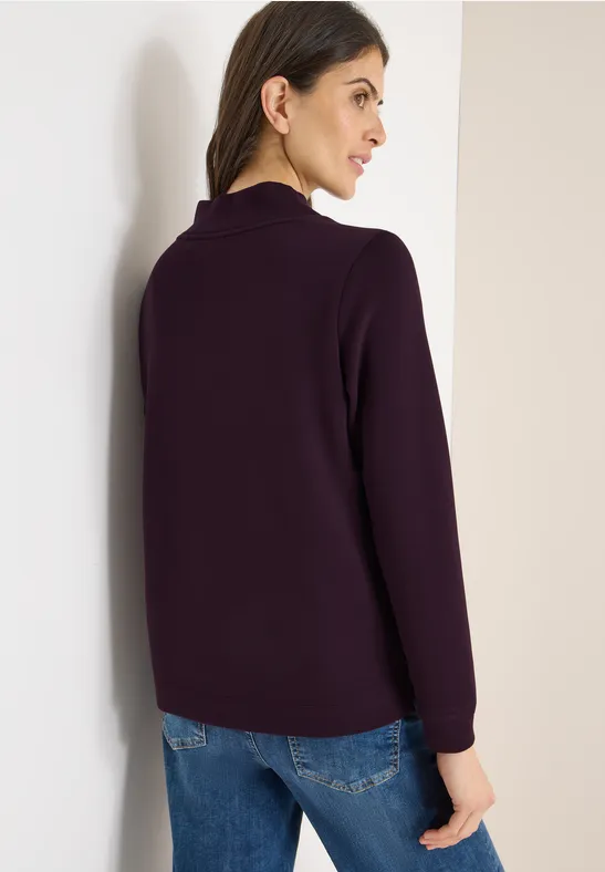 Shirt mit Stehkragen und V-Detail
