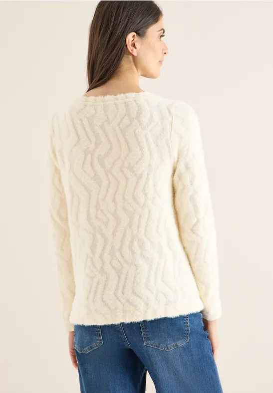 Flauschiges Jacquard-Oberteil