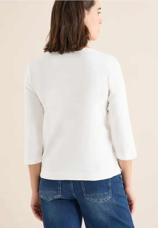 Baumwollshirt mit besticktem Schriftzug