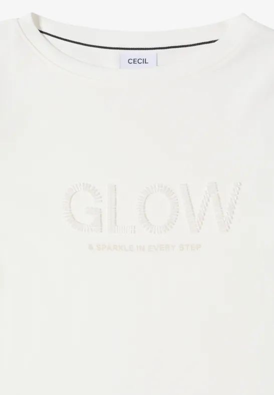 Baumwollshirt mit besticktem Schriftzug