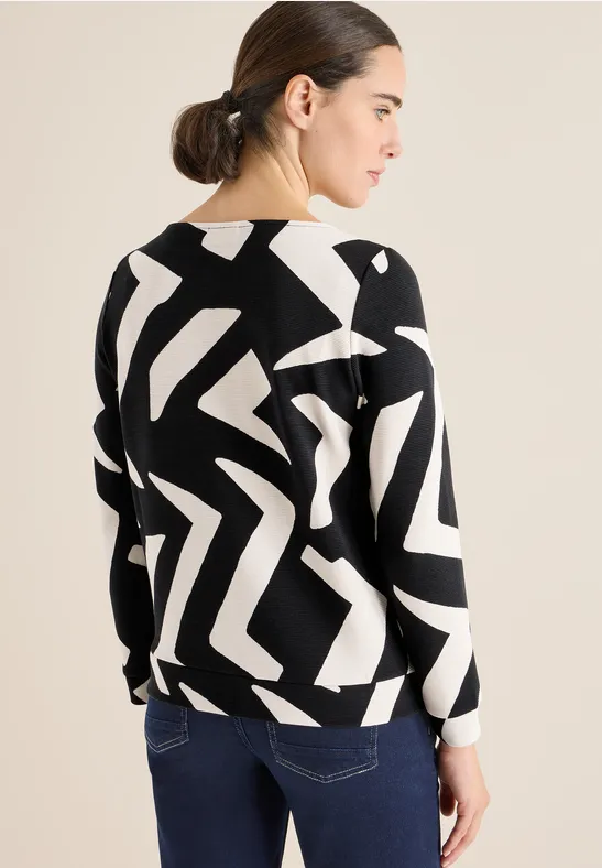 Gemustertes Ottoman-Shirt mit Grafikprint