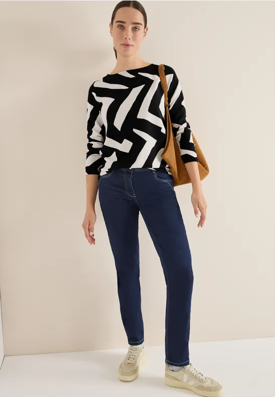 Gemustertes Ottoman-Shirt mit Grafikprint