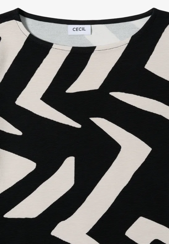 Gemustertes Ottoman-Shirt mit Grafikprint