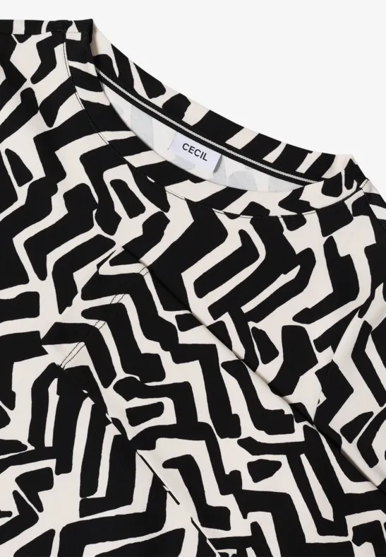 Shirt mit grafischem U-Boot-Ausschnitt