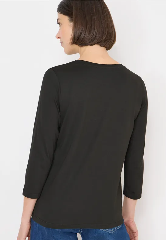 Shirt mit Frontprint und Schmucksteinen