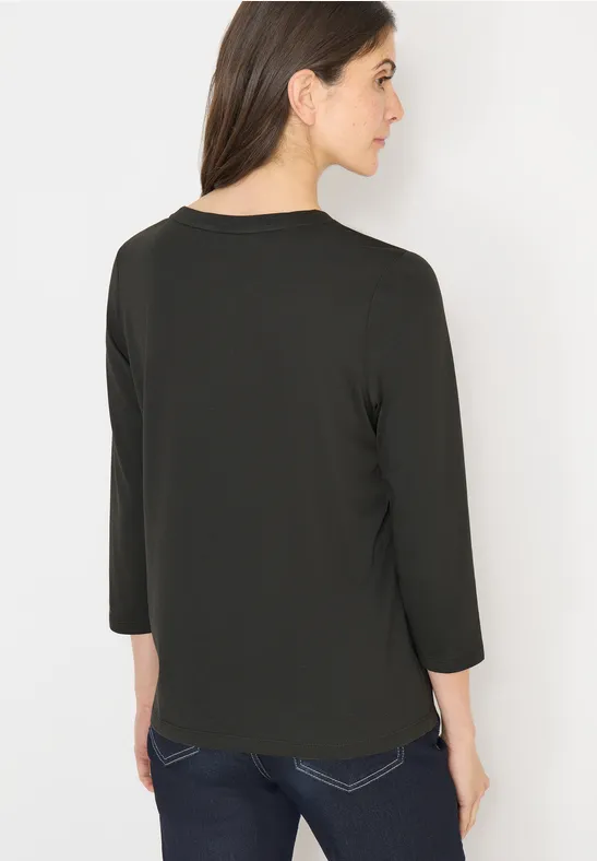 Shirt mit Frontprint und Schmucksteinen