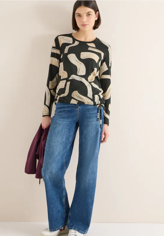 Langarmshirt mit abstraktem Grafikprint