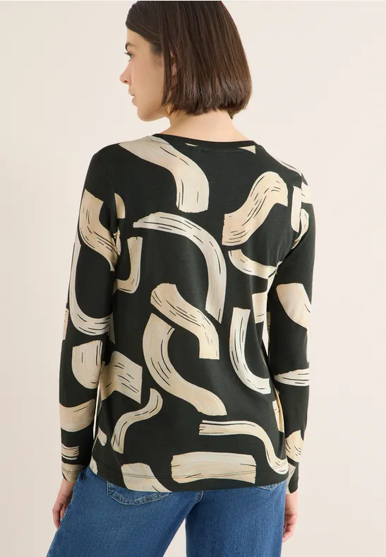Langarmshirt mit abstraktem Grafikprint