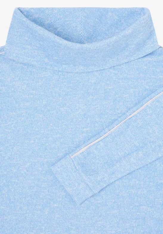 Sportliches Melange-Shirt mit Stehkragen