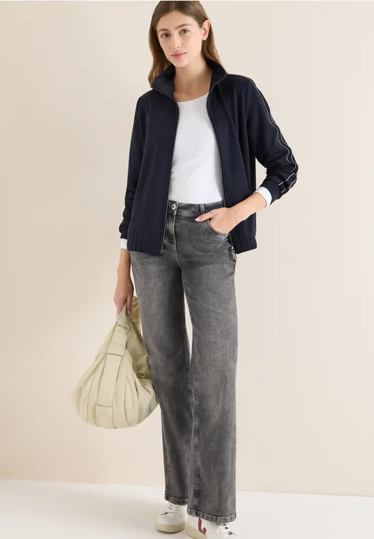 Sportliche Sweatjacke mit Tape-Details