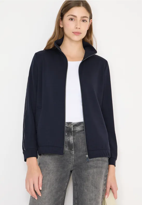 Sportliche Sweatjacke mit Tape-Details