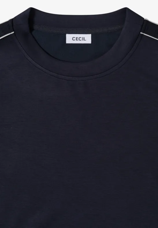 Sportliches Langarmshirt mit Tape-Besatz