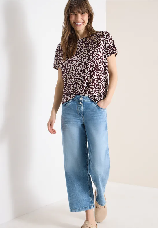 T-Shirt mit Allover-Animalprint