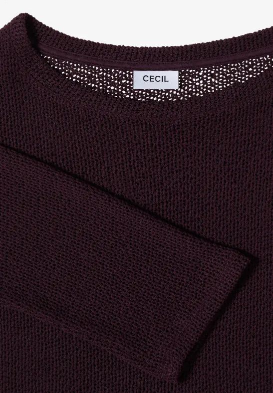 Ajour-Shirt mit U-Boot-Ausschnitt