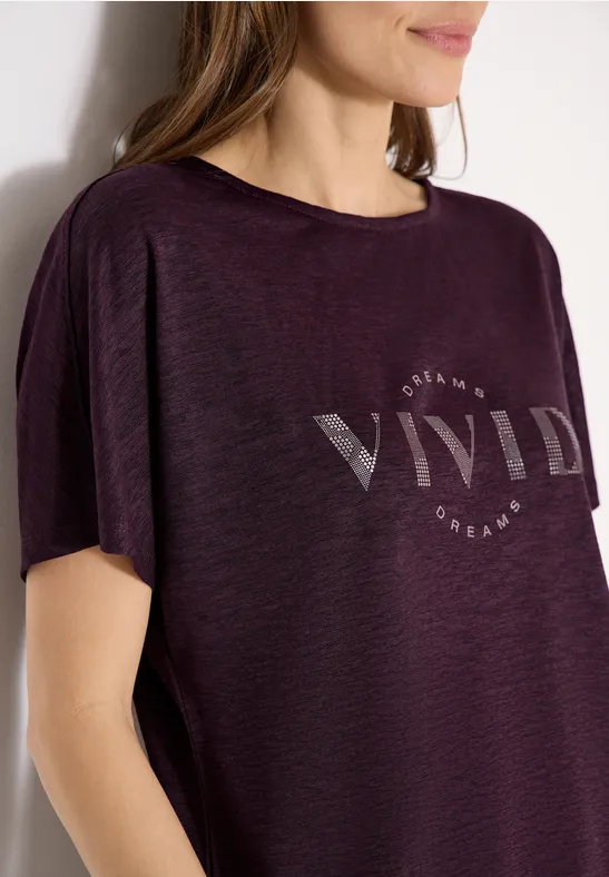 Lässiges Grafik-Shirt in Leinen-Optik